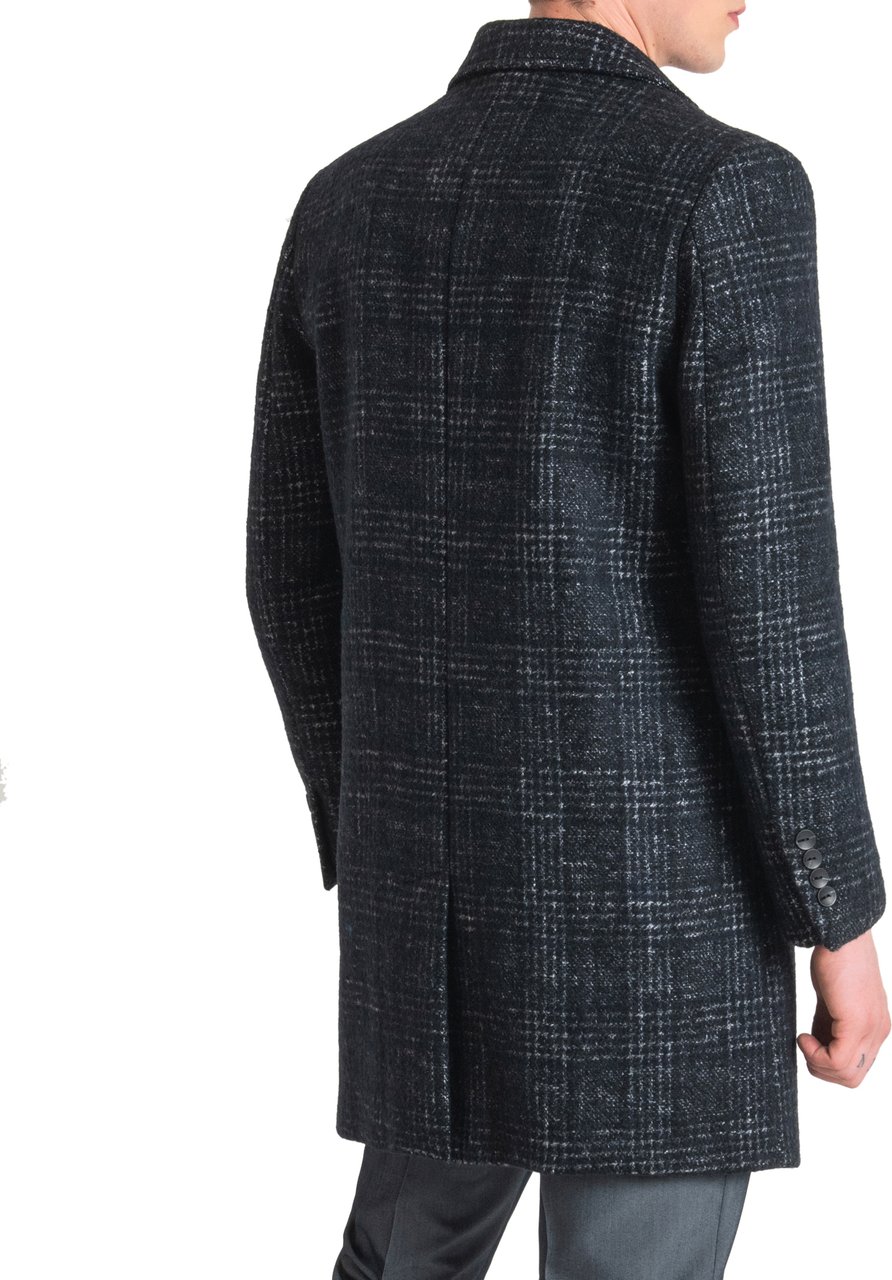 Antony Morato "MATHIAS" REGULAR FIT COAT WITH CHECK PATTERN Blauw