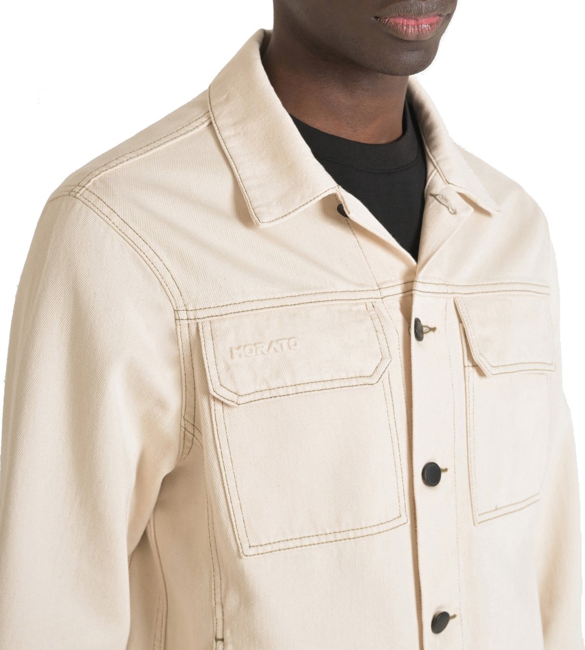 Antony Morato COAT OVER FIT IN NATURAL COTTON DENIM Beige