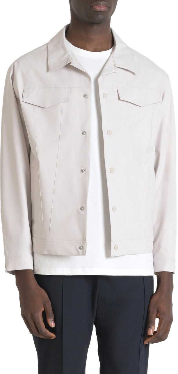 Antony Morato COAT REGULAR FIT IN COMPOUND TECHNO FABRIC WITH METAL LOGO ON RUBBER FLAG Beige