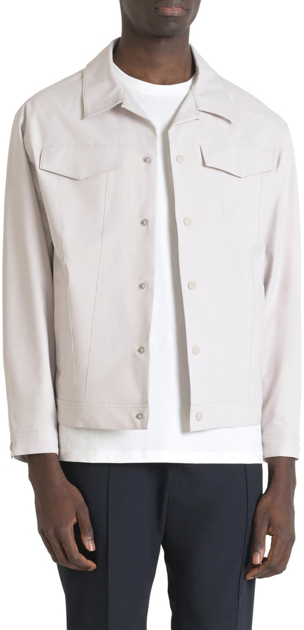 Antony Morato COAT REGULAR FIT IN COMPOUND TECHNO FABRIC WITH METAL LOGO ON RUBBER FLAG Beige