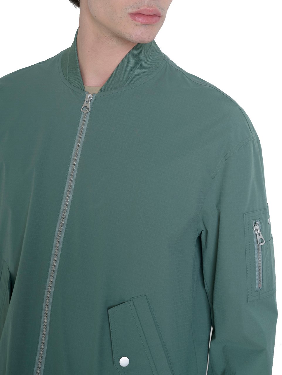 Antony Morato COAT REGULAR FIT IN RECYCLED POLYESTER RIB STOP WEAVE FABRIC WITH METAL LOGO Groen