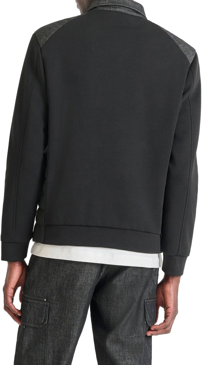 Antony Morato COAT SLIM FIT IN DENIM AND THECNO FABRIC WITH ECOPADDING Zwart