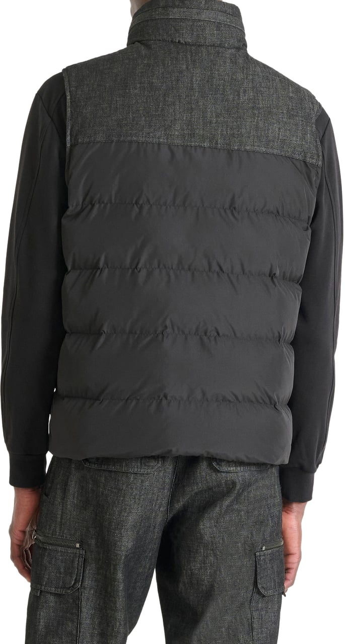 Antony Morato COAT REGULAR FIT IN DENIM AND TECHNO FABRIC Zwart