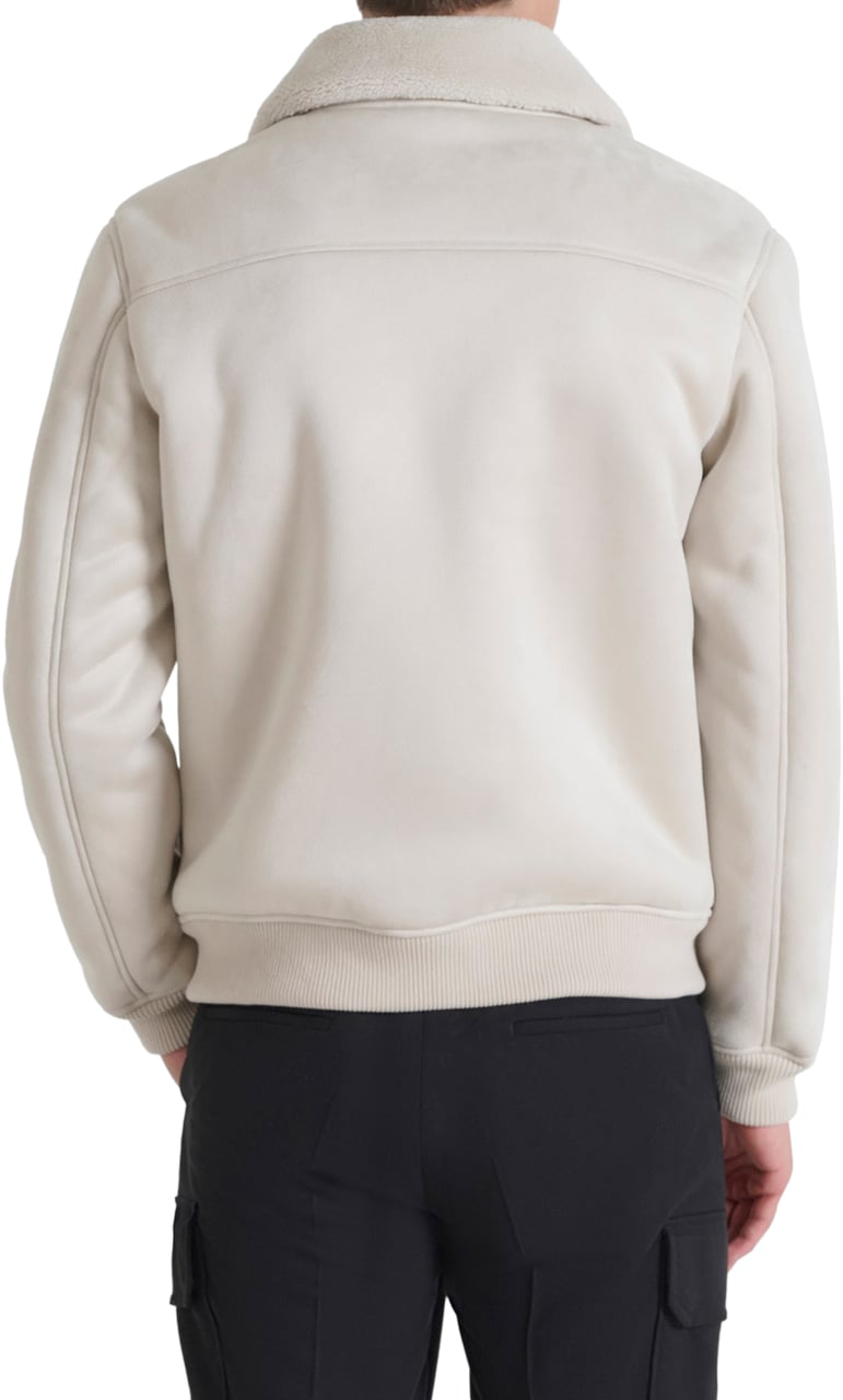 Antony Morato COAT REGULAR FIT IN KNIT FAUX FUR WITH LOGOED RUBBER PULLER Beige