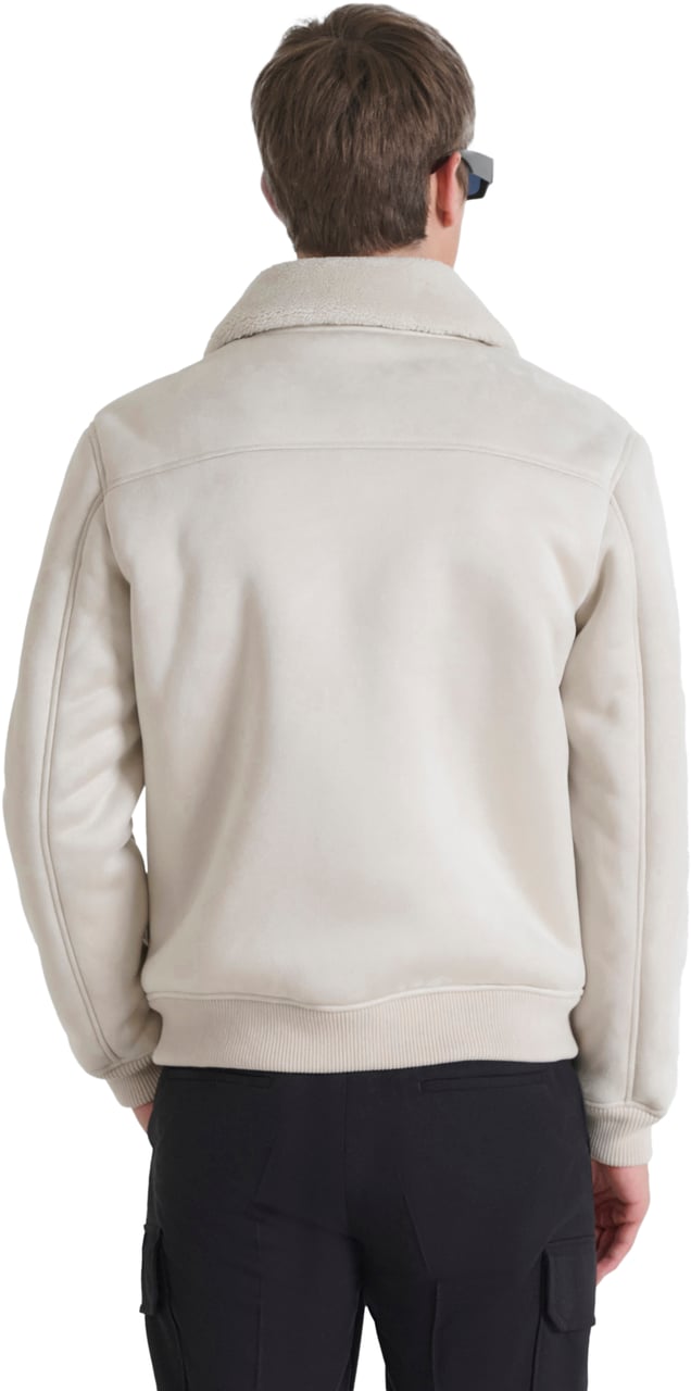 Antony Morato COAT REGULAR FIT IN KNIT FAUX FUR WITH LOGOED RUBBER PULLER Beige