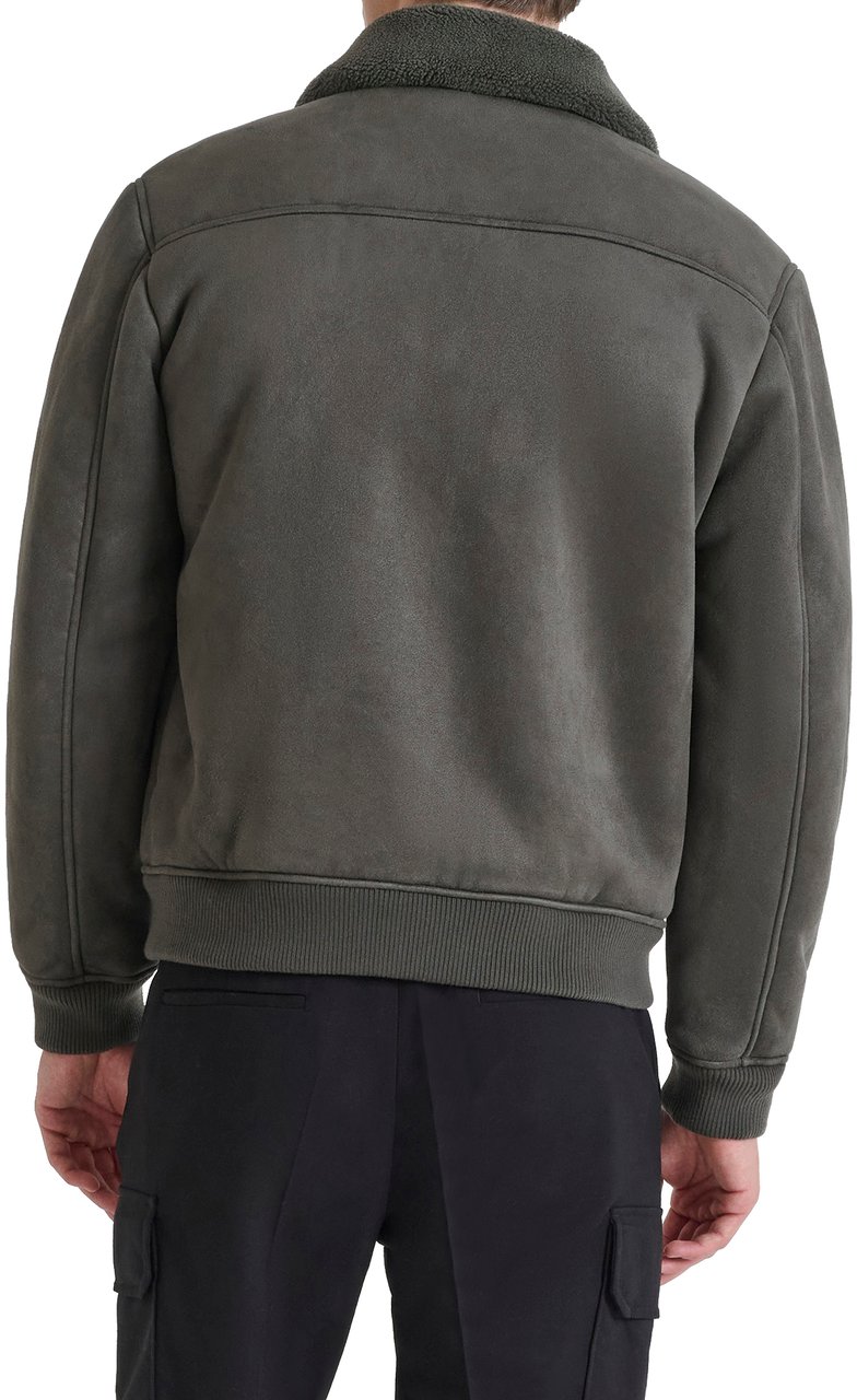 Antony Morato COAT REGULAR FIT IN KNIT FAUX FUR WITH LOGOED RUBBER PULLER Groen