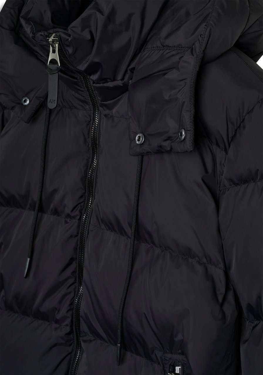 Antony Morato COAT RELAXED FIT IN  CALENDERING NYLON FABRIC WITH ECOPADDING AND LOGO ON RUBBER PATCH Zwart