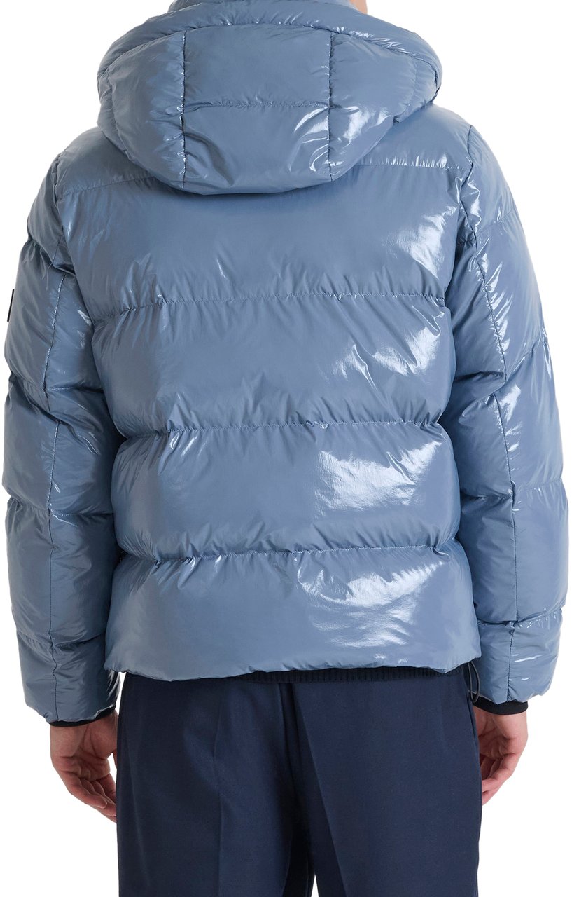 Antony Morato COAT RELAXED FIT AND LOGO ON RUBBER PATCH Blauw