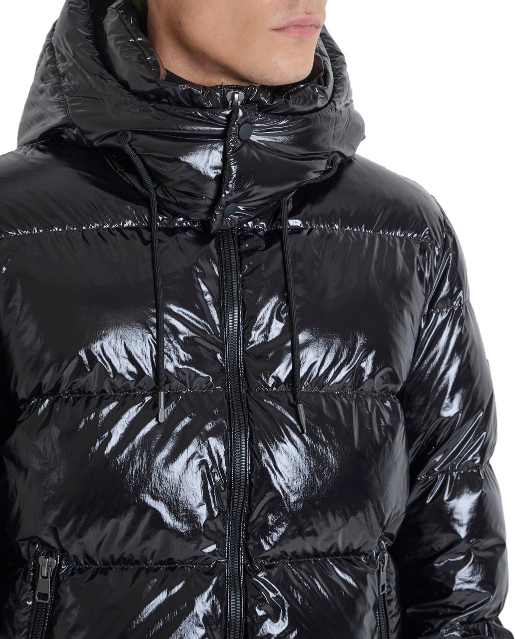 Antony Morato COAT RELAXED FIT AND LOGO ON RUBBER PATCH Zwart