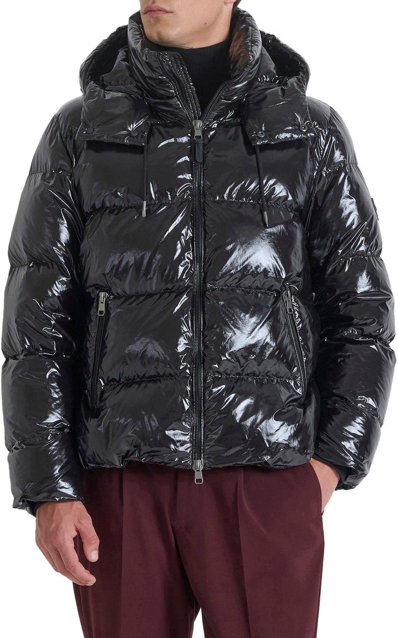 Antony Morato COAT RELAXED FIT AND LOGO ON RUBBER PATCH Zwart