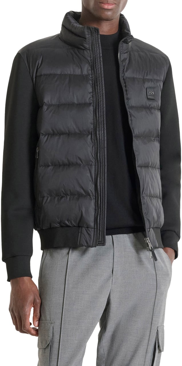 Antony Morato COAT SLIM FIT IN ECOPADDED NYLON SHIOZE FABRIC WITH STRETCH SCUBA VISCOSE BLEND AS CONTRAST Zwart