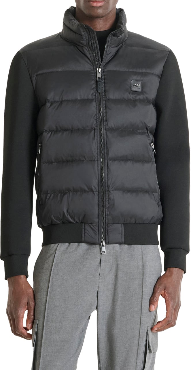 Antony Morato COAT SLIM FIT IN ECOPADDED NYLON SHIOZE FABRIC WITH STRETCH SCUBA VISCOSE BLEND AS CONTRAST Zwart