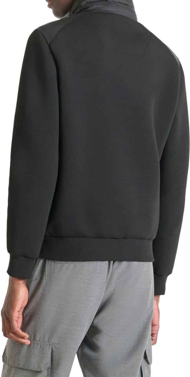 Antony Morato COAT SLIM FIT IN ECOPADDED NYLON SHIOZE FABRIC WITH STRETCH SCUBA VISCOSE BLEND AS CONTRAST Zwart