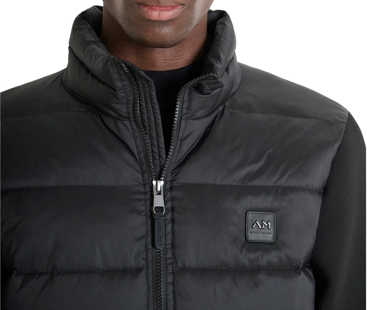 Antony Morato COAT SLIM FIT IN ECOPADDED NYLON SHIOZE FABRIC WITH STRETCH SCUBA VISCOSE BLEND AS CONTRAST Zwart