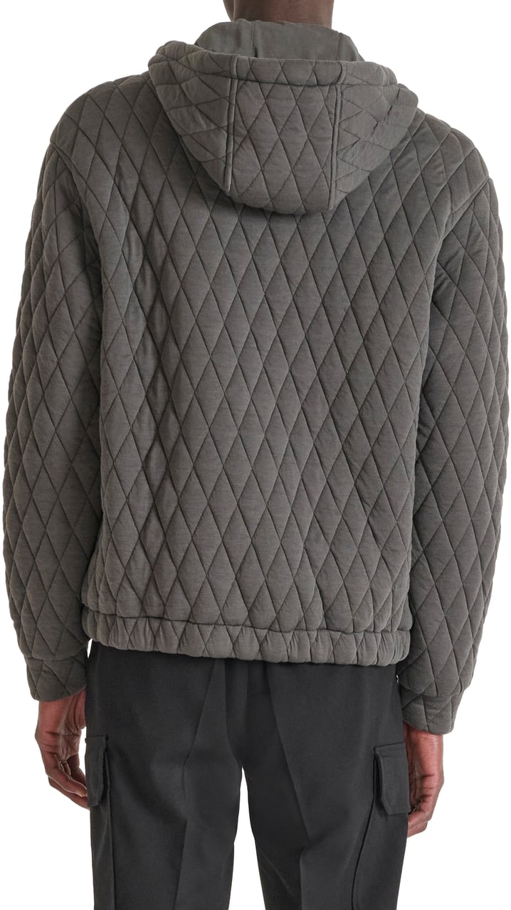 Antony Morato COAT RELAXED FIT IN QUILTED RHOMBUS PATTERN JERSEY POLYESTER FABRIC WITH RUBBER LOGOED PULLER Groen