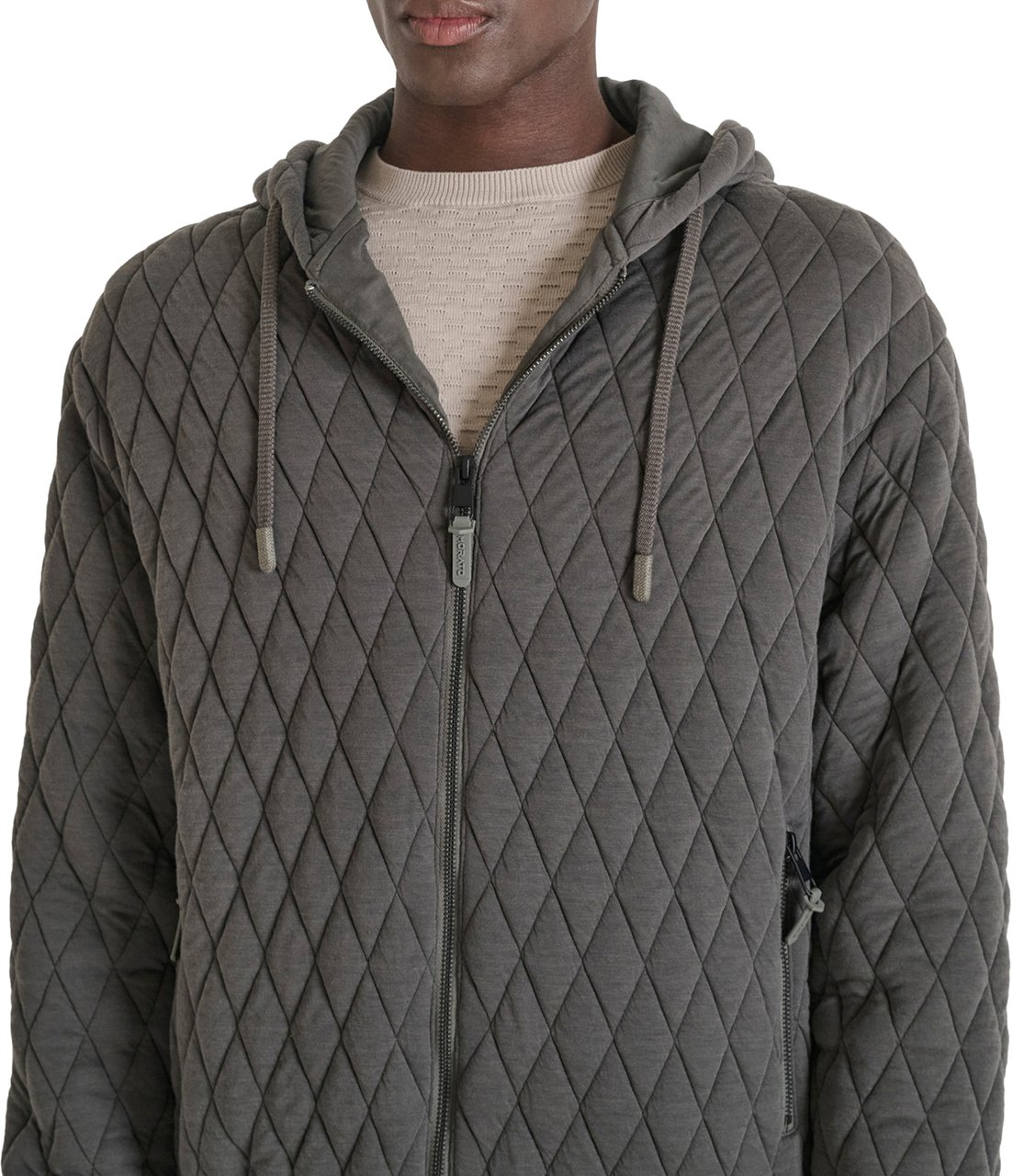 Antony Morato COAT RELAXED FIT IN QUILTED RHOMBUS PATTERN JERSEY POLYESTER FABRIC WITH RUBBER LOGOED PULLER Groen