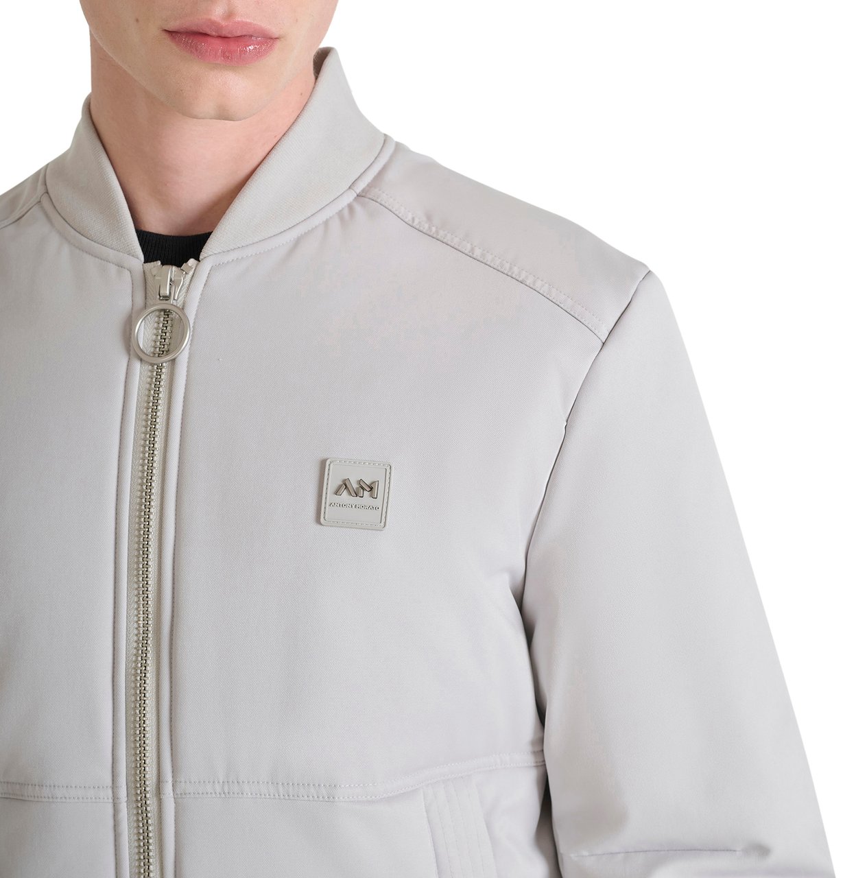 Antony Morato COAT REGULAR FIT IN WATER PROOF DOBBY TECHNO FABRIC WITH LOGOED BADGE ON RUBBER PATCH Wit