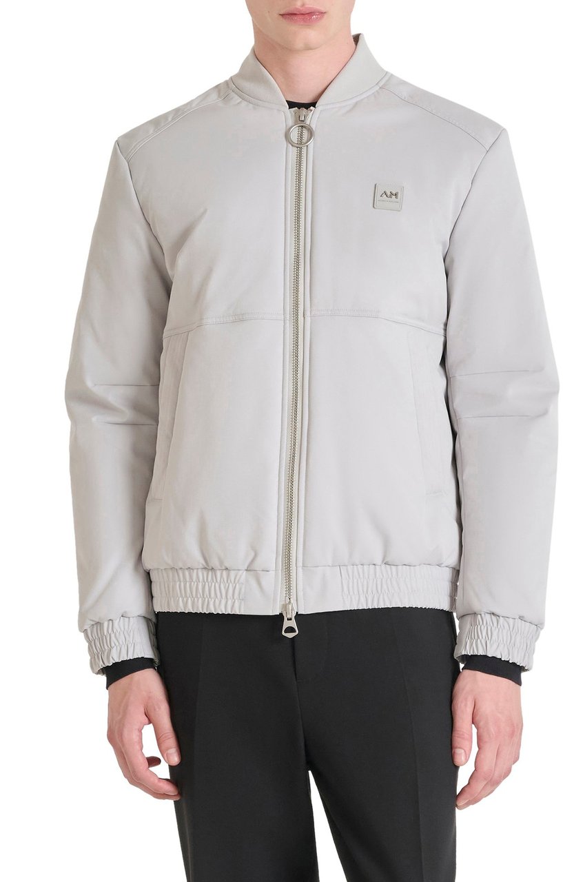 Antony Morato COAT REGULAR FIT IN WATER PROOF DOBBY TECHNO FABRIC WITH LOGOED BADGE ON RUBBER PATCH Wit