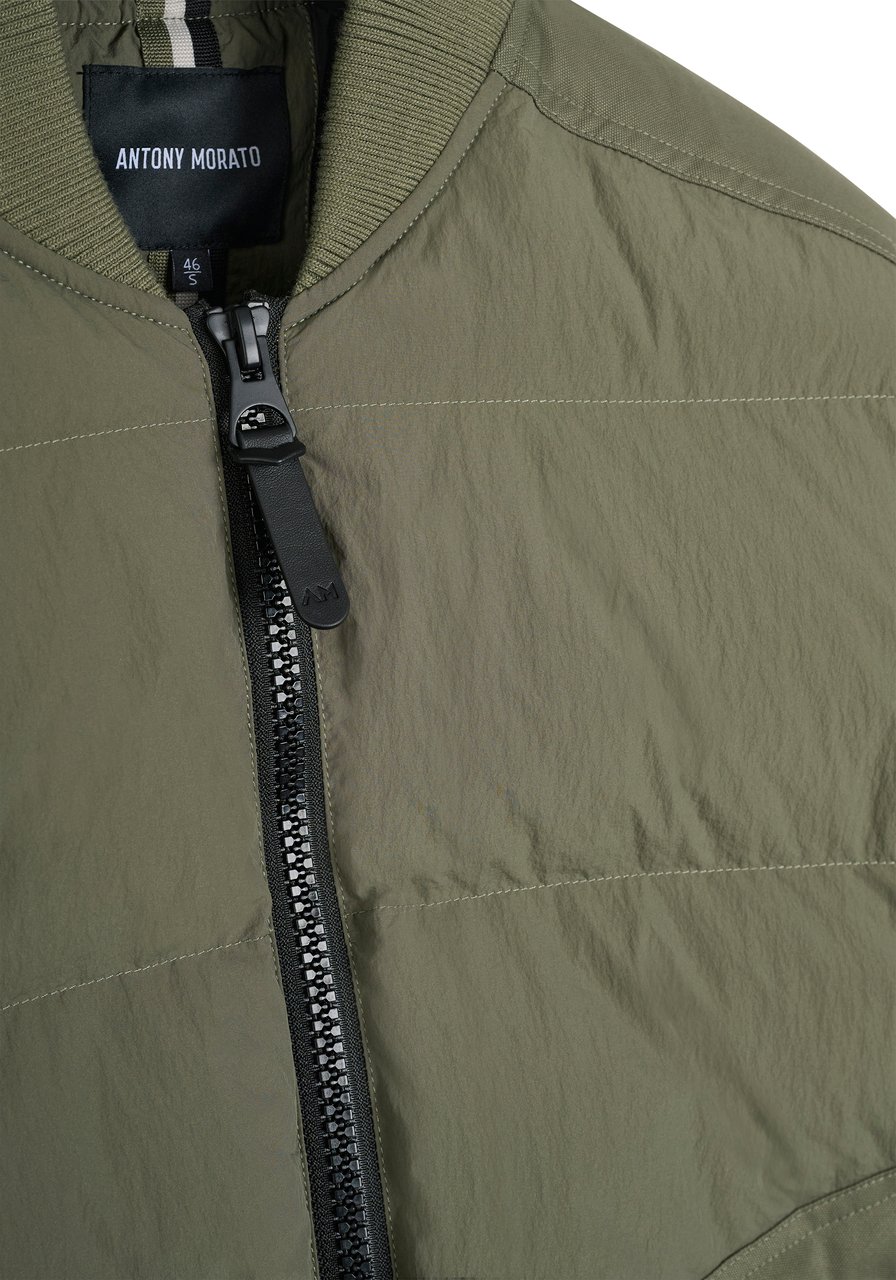 Antony Morato COAT REGULAR FIT  WITH DOBBY FABRIC AS CONTRAST AND METAL LOGO Groen