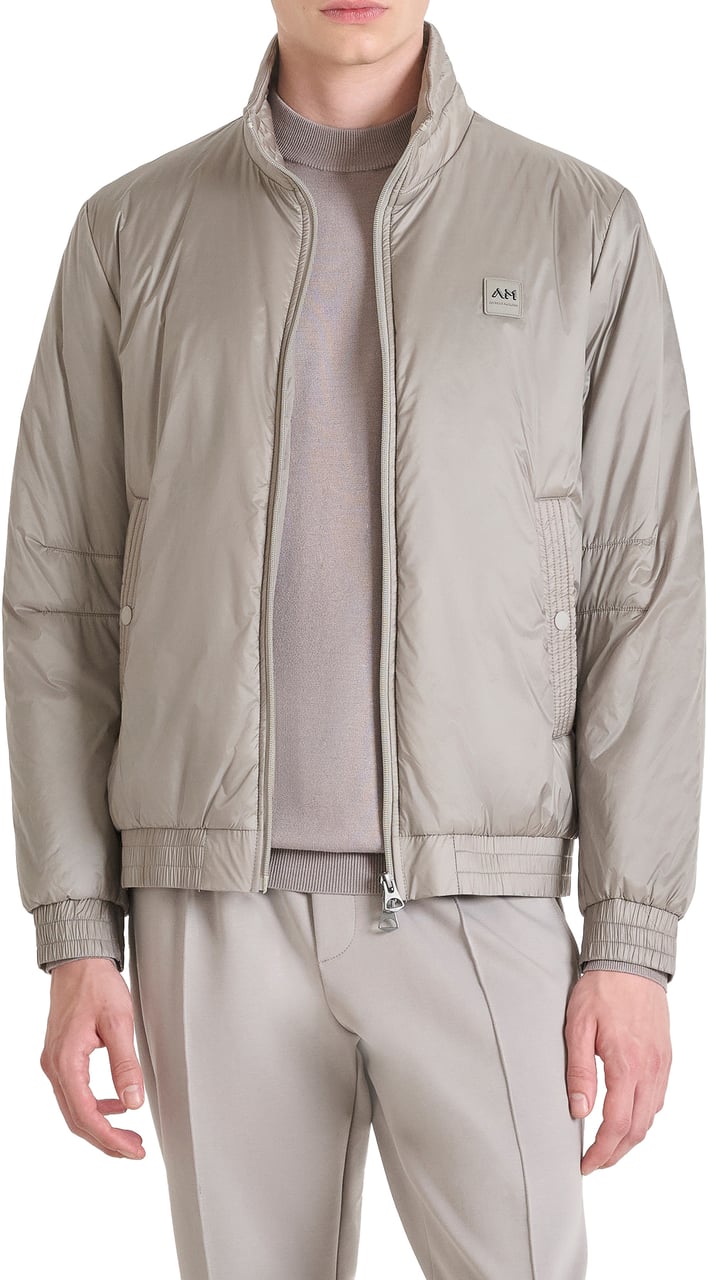 Antony Morato COAT REGULAR FIT IN NYLON SHIOZE FABRIC WITH ECOPADDING AND LOGOED BADGE ON RUBBER PATCH Grijs