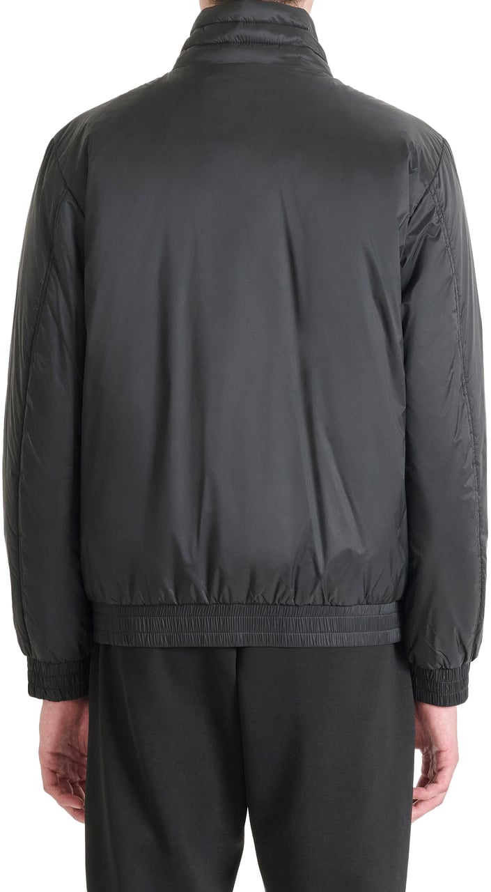 Antony Morato COAT REGULAR FIT IN NYLON SHIOZE FABRIC WITH ECOPADDING AND LOGOED BADGE ON RUBBER PATCH Zwart