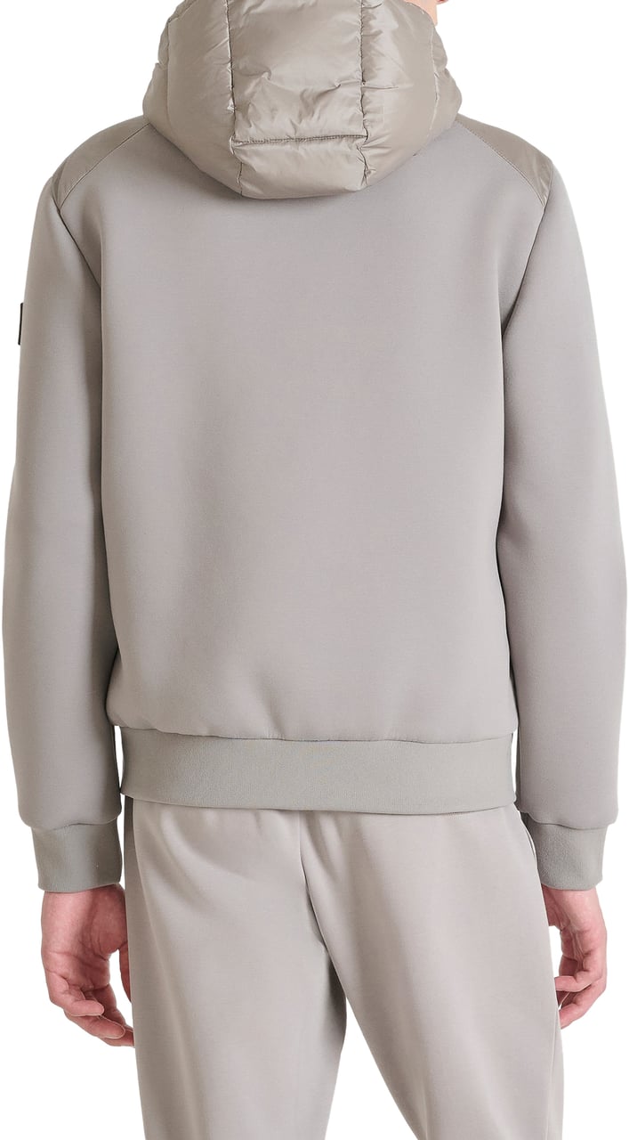 Antony Morato COAT SLIM FIT IN ECO PADDED NYLON SHIOZE FABRIC WITH STRETCH SCUBA VISCOSE BLEND FABRIC AS CONTRAST Grijs