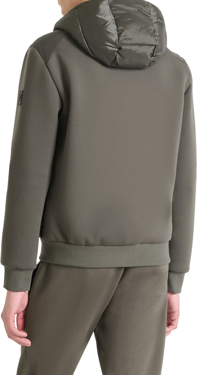 Antony Morato COAT SLIM FIT IN ECO PADDED NYLON SHIOZE FABRIC WITH STRETCH SCUBA VISCOSE BLEND FABRIC AS CONTRAST Groen