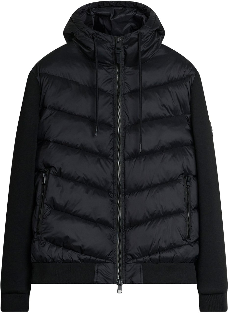 Antony Morato COAT SLIM FIT IN ECO PADDED NYLON SHIOZE FABRIC WITH STRETCH SCUBA VISCOSE BLEND FABRIC AS CONTRAST Zwart