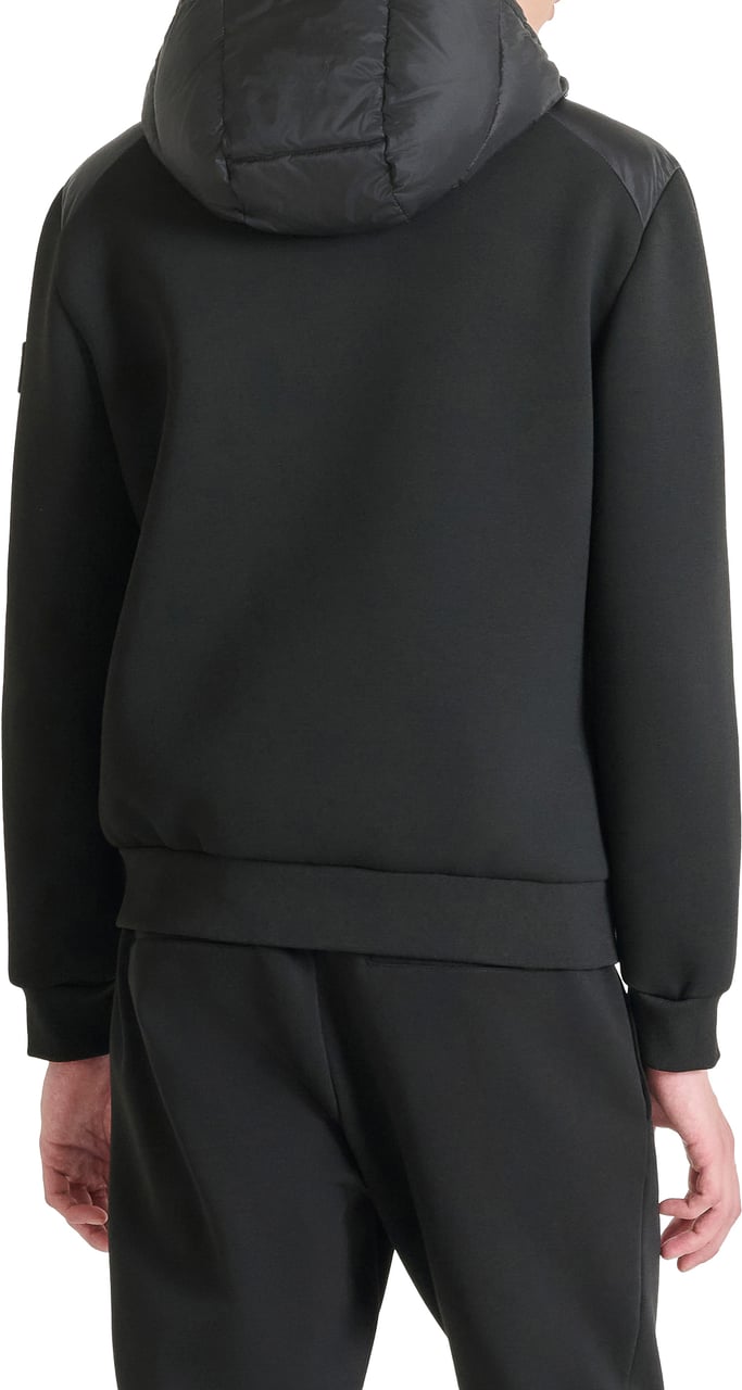 Antony Morato COAT SLIM FIT IN ECO PADDED NYLON SHIOZE FABRIC WITH STRETCH SCUBA VISCOSE BLEND FABRIC AS CONTRAST Zwart