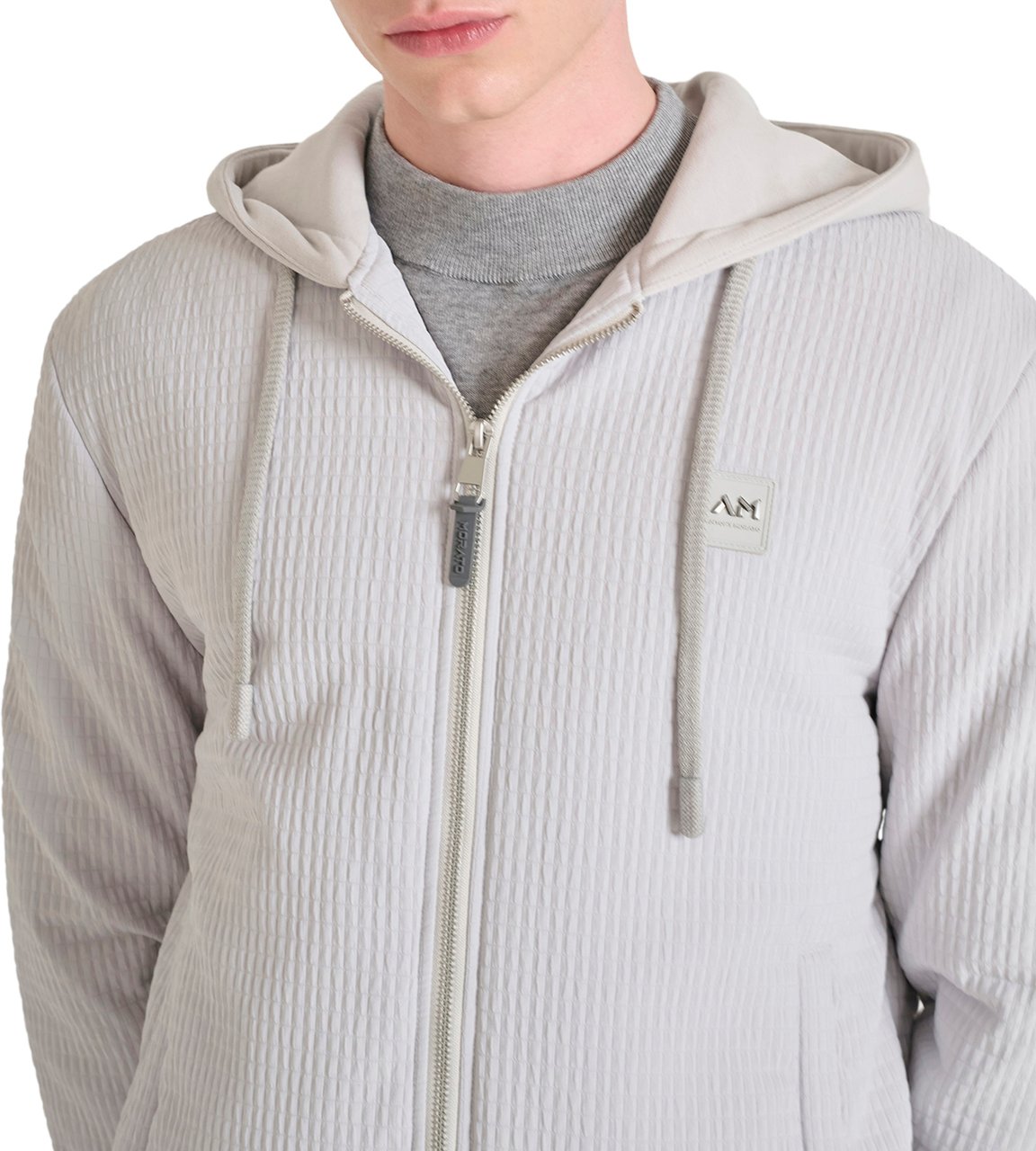 Antony Morato COAT REGULAR FIT IN DOBBY TECHNO FABRIC WITH ECOPADDING AND LOGOED METAL BADGE ON RUBBER PATCH Wit