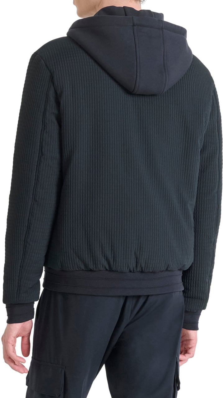 Antony Morato COAT REGULAR FIT IN DOBBY TECHNO FABRIC WITH ECOPADDING AND LOGOED METAL BADGE ON RUBBER PATCH Blauw