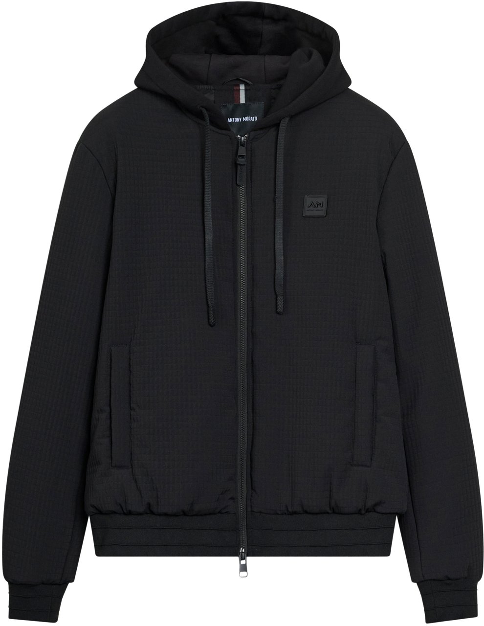 Antony Morato COAT REGULAR FIT IN DOBBY TECHNO FABRIC WITH ECOPADDING AND LOGOED METAL BADGE ON RUBBER PATCH Zwart