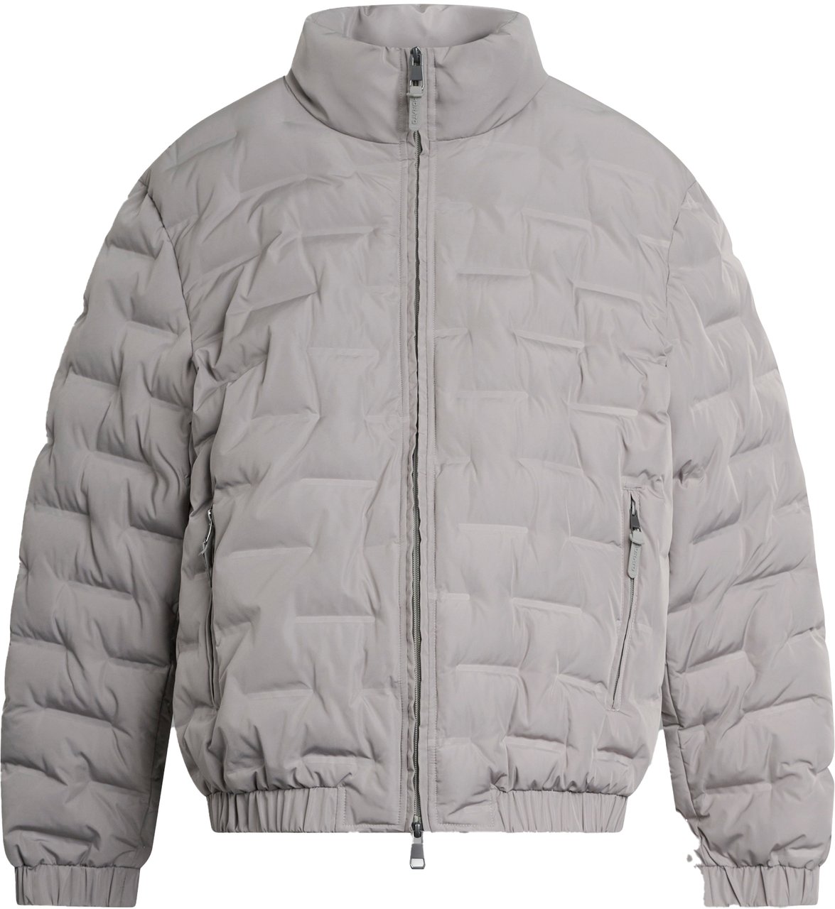 Antony Morato COAT REGULAR FIT IN 3D DEBOSSING TECHNO FABRIC WITH ECOPADDING AND RUBBER LOGO PULLER ZIP Grijs