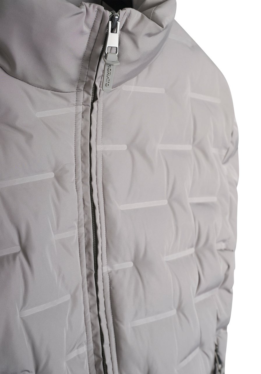 Antony Morato COAT REGULAR FIT IN 3D DEBOSSING TECHNO FABRIC WITH ECOPADDING AND RUBBER LOGO PULLER ZIP Grijs