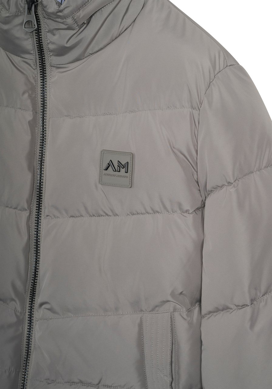 Antony Morato COAT REGULAR FIT IN TECHNO FABRIC WITH ECOPADDING DUPONT SORONA WITH METAL LOGO ON RUBBER PATCH Grijs
