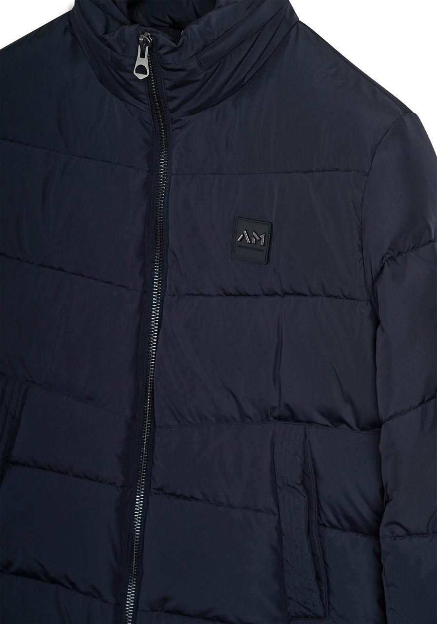 Antony Morato COAT REGULAR FIT IN TECHNO FABRIC WITH ECOPADDING DUPONT SORONA WITH METAL LOGO ON RUBBER PATCH Blauw