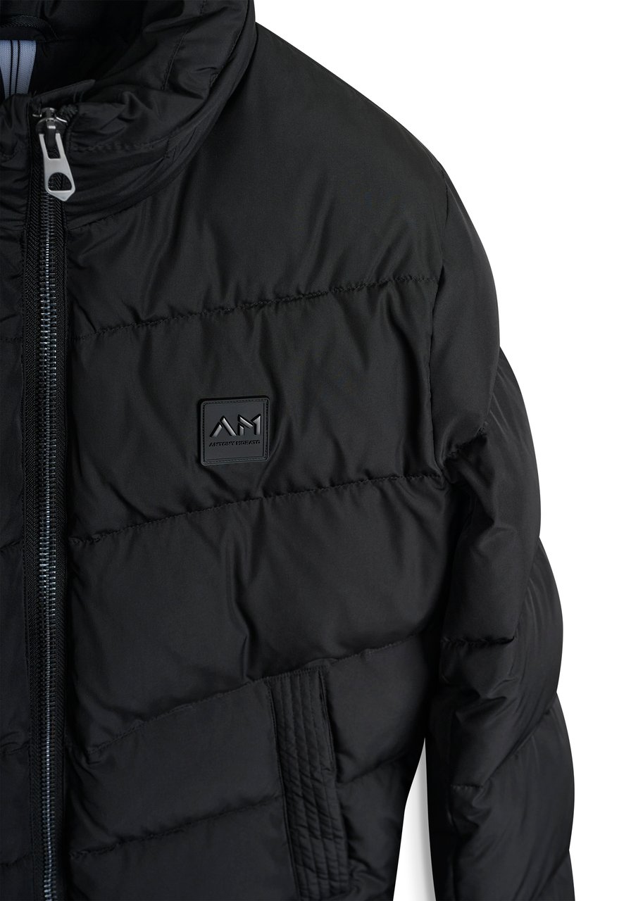 Antony Morato COAT REGULAR FIT IN TECHNO FABRIC WITH ECOPADDING DUPONT SORONA WITH METAL LOGO ON RUBBER PATCH Zwart
