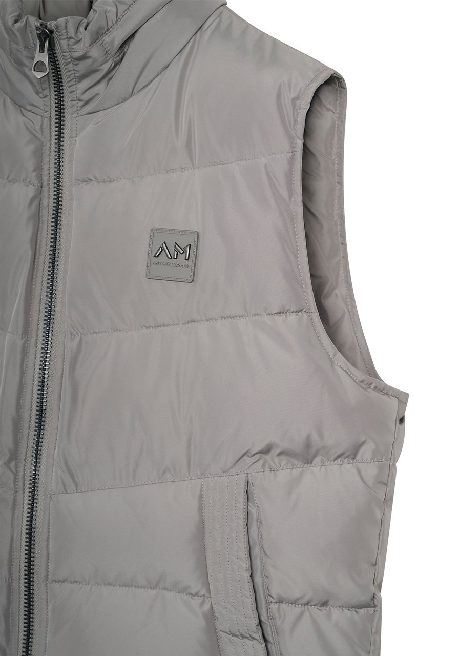 Antony Morato COAT REGULAR FIT IN TECHNO FABRIC WITH ECOPADDING DUPONT SORONA WITH METAL LOGO ON RUBBER PATCH Grijs