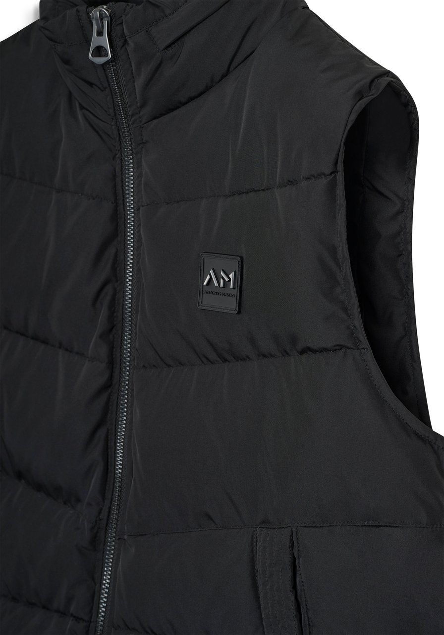 Antony Morato COAT REGULAR FIT IN TECHNO FABRIC WITH ECOPADDING DUPONT SORONA WITH METAL LOGO ON RUBBER PATCH Zwart