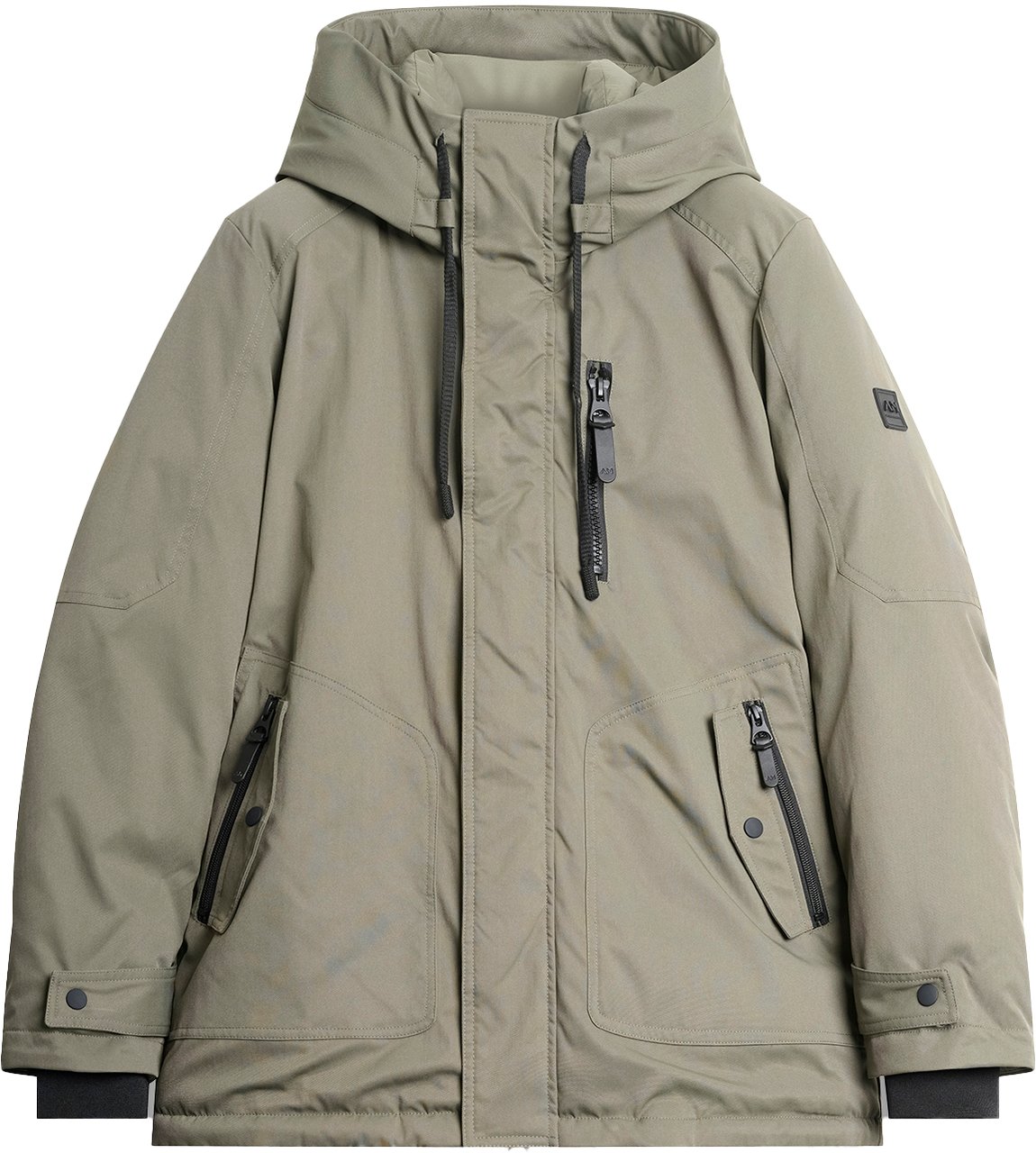 Antony Morato COAT REGULAR FIT IN  WATER PROOF DOBBY TECHNO FABRIC WITH LOGOED METAL BADGE ON RUBBER PATCH Groen