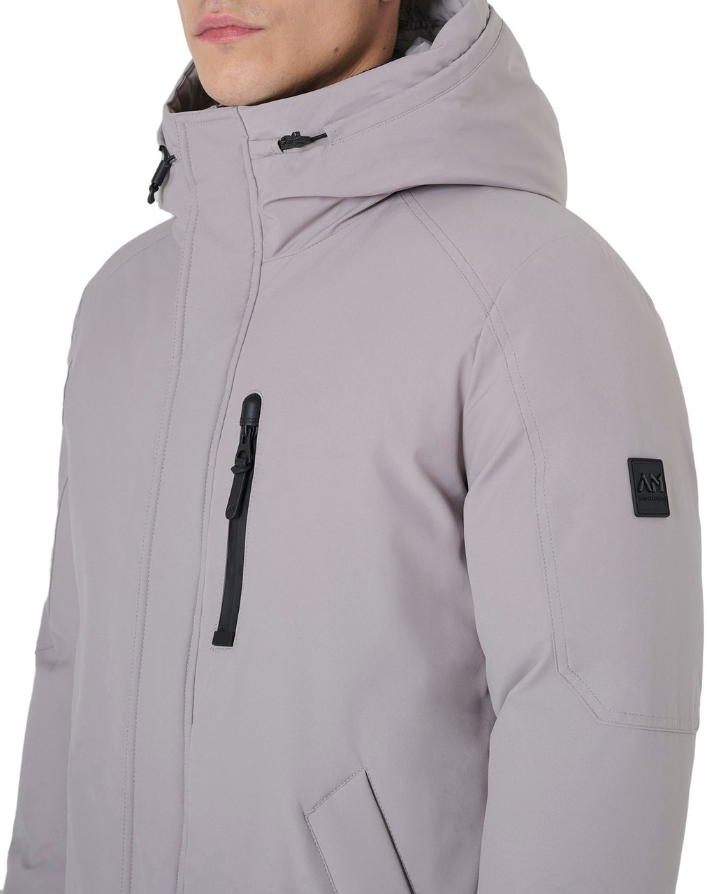 Antony Morato COAT REGULAR FIT IN WATER PROOF TWILL TECHNO FABRIC WITH ECOPADDING AND LOGO ON RUBBER PATCH Grijs
