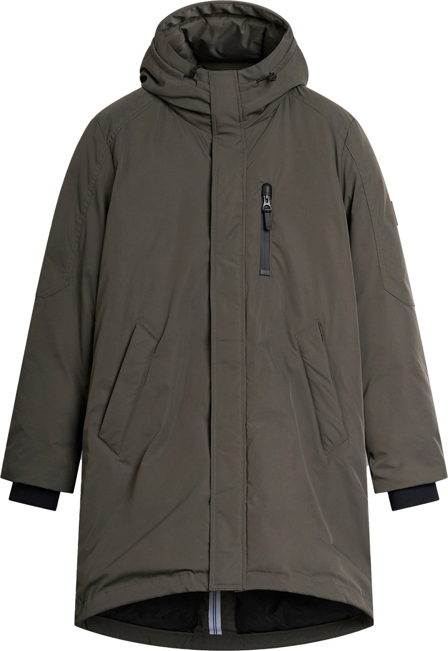 Antony Morato COAT REGULAR FIT IN WATER PROOF TWILL TECHNO FABRIC WITH ECOPADDING AND METAL LOGO ON RUBBER PATCH Groen