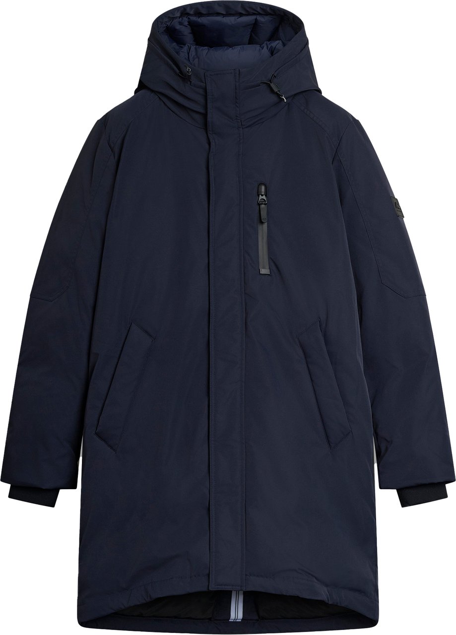 Antony Morato COAT REGULAR FIT IN WATER PROOF TWILL TECHNO FABRIC WITH ECOPADDING AND METAL LOGO ON RUBBER PATCH Blauw