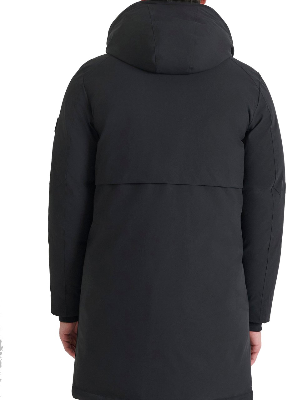 Antony Morato COAT REGULAR FIT IN WATER PROOF TWILL TECHNO FABRIC WITH ECOPADDING AND LOGO ON RUBBER PATCH Zwart