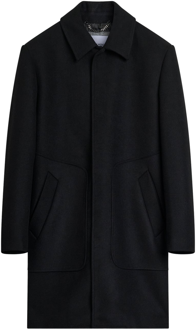 Antony Morato COAT WESLEY REGULAR FIT  WITH LOGOED METAL BADGE ON BACK COLLAR Zwart