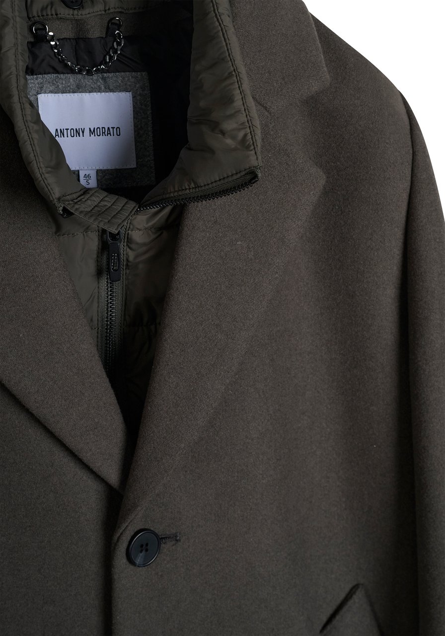 Antony Morato COAT RUPERT REGULAR FIT  WITH PADDED NYLON AS CONTRAST Groen