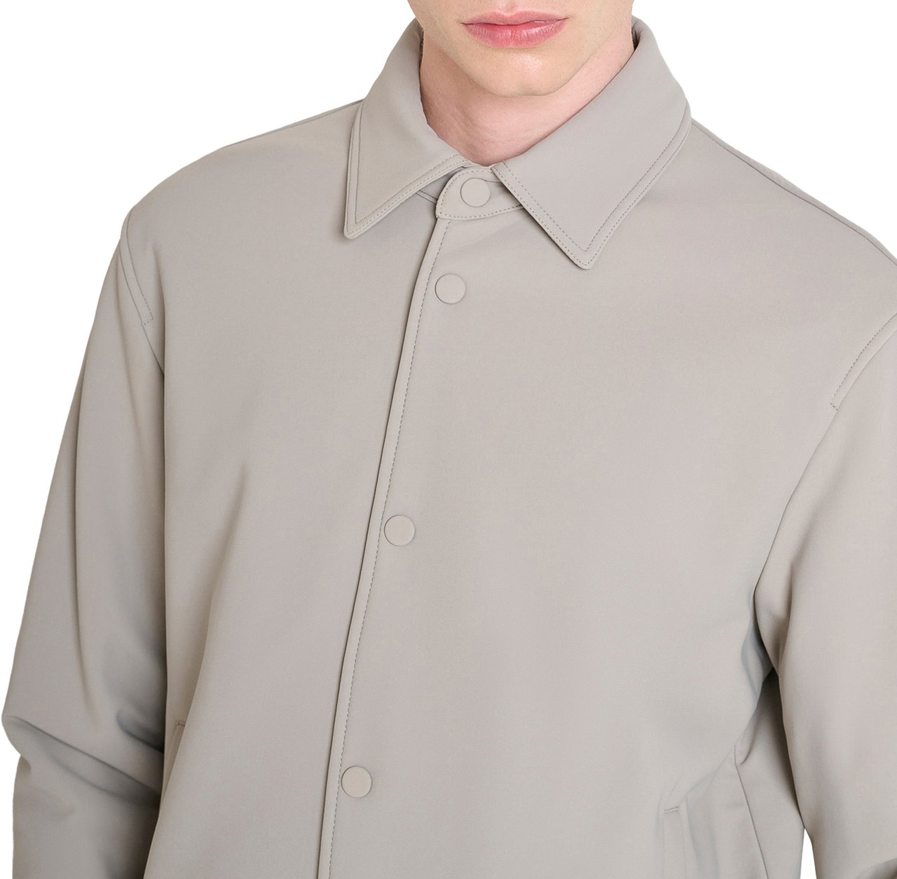 Antony Morato COAT REGULAR FIT IN BI-STRETCH FABRIC TECHNO HANDFEEL WITH LOGOED BADGE Grijs
