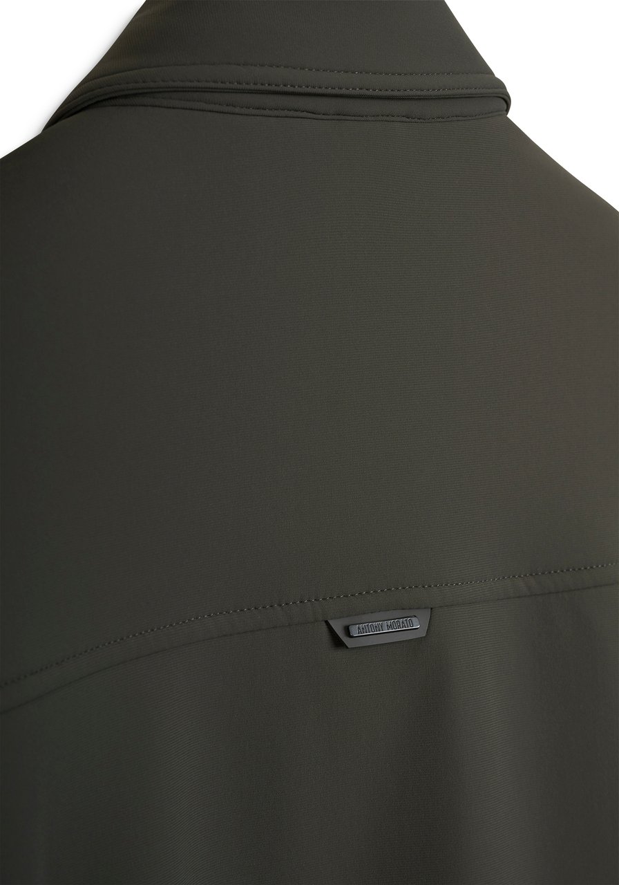 Antony Morato COAT REGULAR FIT IN BI-STRETCH FABRIC TECHNO HANDFEEL WITH LOGOED METAL BADGE Groen