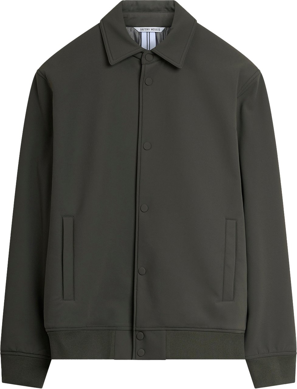 Antony Morato COAT REGULAR FIT IN BI-STRETCH FABRIC TECHNO HANDFEEL WITH LOGOED METAL BADGE Groen