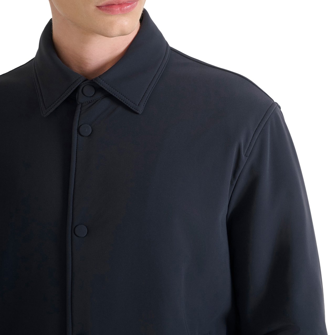 Antony Morato COAT REGULAR FIT IN BI-STRETCH FABRIC TECHNO HANDFEEL WITH LOGOED BADGE Blauw